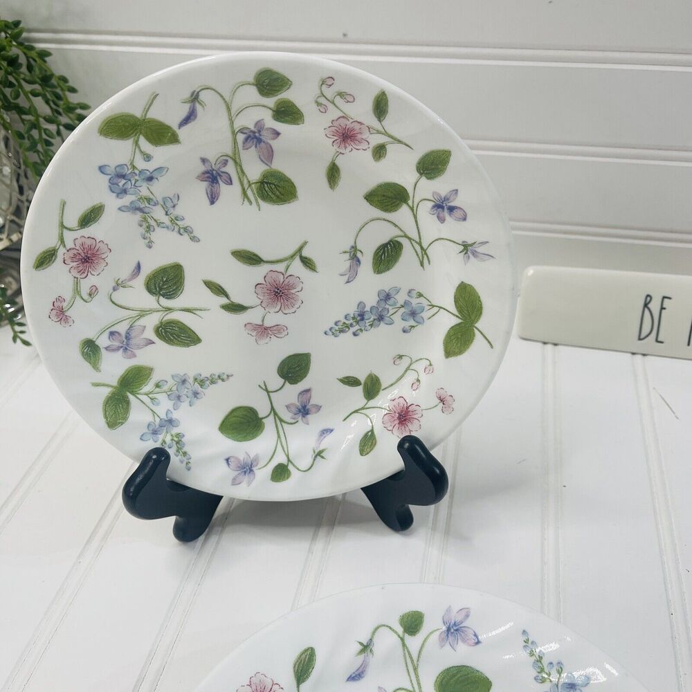 Corelle Corning Delicate Array Set of 7 Salad Plate 7 1/4" 18cm Floral Dishware